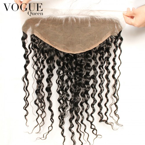 Pre Plucked 13x6 Lace Frontal Deep Wave With Baby Hair,Bleached Knots,Natural Color